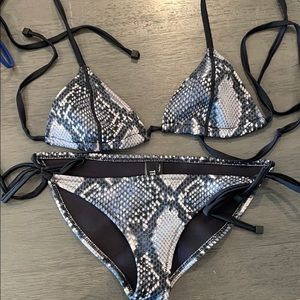 Black and white snake skin bikini